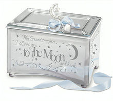 Load image into Gallery viewer, The Bradford Exchange &quot;My Granddaughter, I Love You to the Moon and Back&quot; Music Box Mirrored Glass with Crystals, Engravable Heart Charm, and Poem Card – Plays &quot;You Are So Beautiful&quot; 3.75-Inches - RCE Global Solutions
