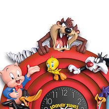 Load image into Gallery viewer, The Bradford Exchange Looney Tunes Sculptural Wall Clock Hand-cast &amp; Intricately Sculpted Heirloom Quality with Eight Iconic Characters, Time-Intensive Hand-Painting &amp; Quaint &#39;That&#39;s All Folks!&#39; Pendulum 16-Inches - RCE Global Solutions
