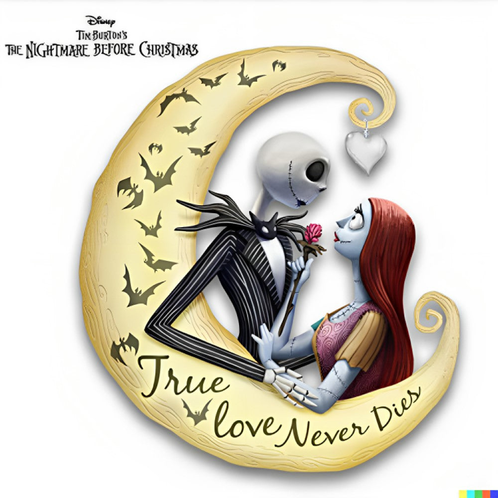 The Bradford Exchange Nightmare Before Christmas Jack & Sally Glow In The Dark Wall Decor True Love Never Dies 7.5