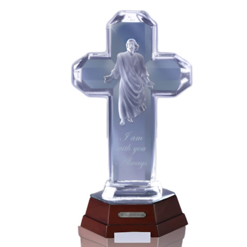 The Bradford Exchange The Way, The Truth, The Life Glass Cross Religious Sculpture Lord Cross Collection Issue #3 by Louis Comfort Tiffany & Renee Lalique 11-inches