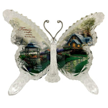 Load image into Gallery viewer, The Bradford Exchange Family Crystalline Butterfly Sculpture with Silver-Plated Antennae and Scripture Inscription Gardens of Paradise Sculpture Collection Issue #16 by Thomas Kinkade 4.5&quot; W x 6&quot; H - RCE Global Solutions
