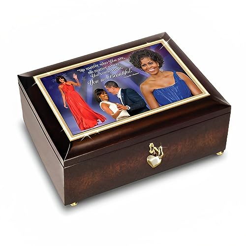 The Bradford Exchange First Lady Michelle Obama Limited-Edition Handcrafted Illuminated Heirloom Music Box 4" x 6"