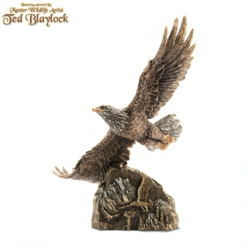The Bradford Exchange High Country Cryer Artisan Bronze Eagle Sculpture Collection Exclusive Cold-Cast Bronze Creations Hand-Painted with Bronze Patina Finish by Hall of Fame Artist Ted Blaylock 6.5