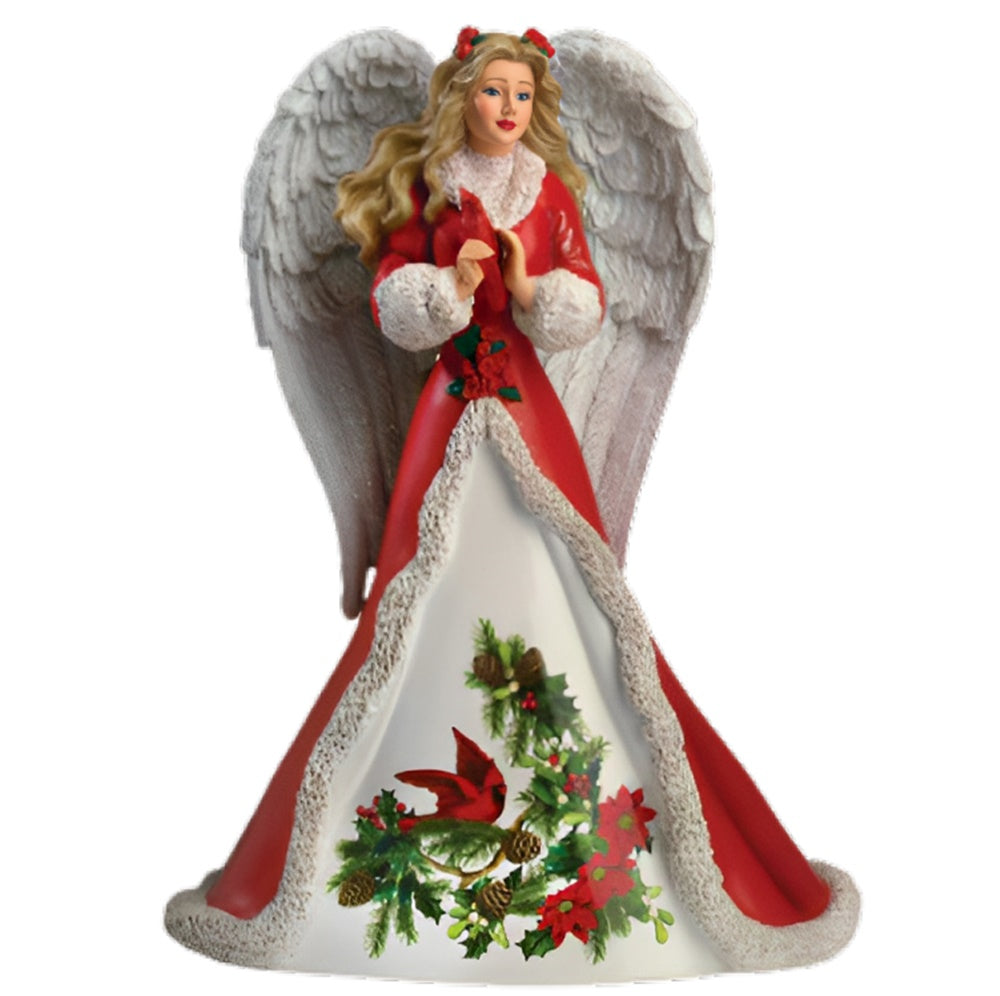 The Hamilton Collection Peaceful Prayer Angels of Comfort and Joy Figurine Collection Issue #3 Hand Painted Hand Crafted with Sparkling Glitter & Floral Accents Christmas Decoration Elegant Angel Figurine 7.5-inches - RCE Global Solutions