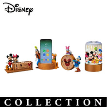 Load image into Gallery viewer, The Bradford Exchange Disney Mickey Mouse &amp; Friends Desk Clock Issue 3 Hand-Painted Donald and Daisy Quartz Timepiece Sculpted Resin Base Classic Disney Home Decor 4.75&quot; W x 4.5&quot; H - RCE Global Solutions
