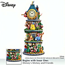 Load image into Gallery viewer, The Bradford Exchange Disney Classics Clock Tower Sculpture Collection Issue #1: Mickey &amp; Friends Hand-Painted 360 Degree Stacked Sculpture Featuring Mickey Mouse Minnie Goofy and Pluto Collectible Decor Tower Measures 14-inches
