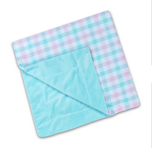 Load image into Gallery viewer, The Ashton-Drake Galleries Reversible Solid &amp; Plaid Bassinet Baby Doll Accessory with A Matching Blanket - RCE Global Solutions
