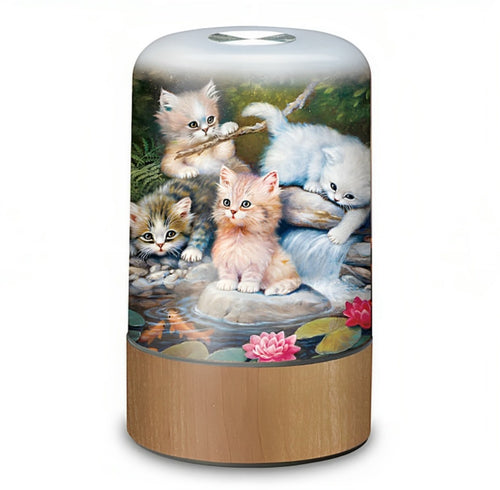 The Bradford Exchange Playful Pals Table Centerpiece Collection Streamside Wonders Issue #1 Touch-Activated Illuminated Kittens for Cat Lovers by Jurgen Scholz 5.75-Inches - RCE Global Solutions