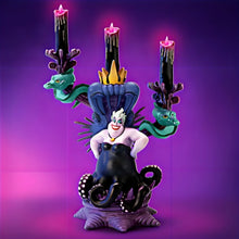 Load image into Gallery viewer, The Bradford Exchange Disney Villains Illuminated Flameless Candelabra Collection Issue #2: Ursula Candelabra Handcrafted and Hand-painted with LED Lights Like Real Flames Candle Halloween Decor 10-inches
