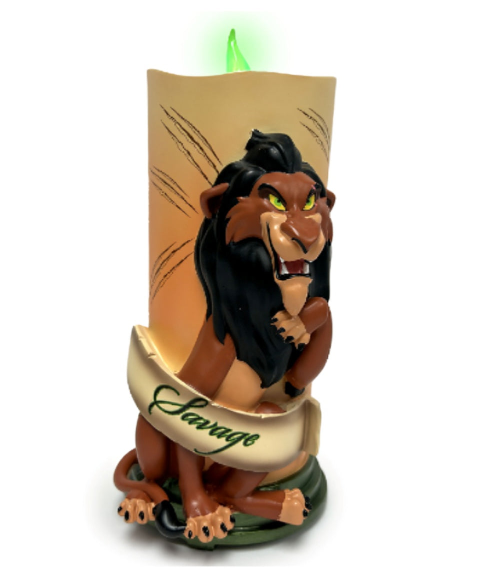 The Bradford Exchange Disney Villains Magic & Mayhem Candle Collection Issue #7: Scar High-Relief Sculpted Portraits with Colored LED Lights 7-inches - RCE Global Solutions