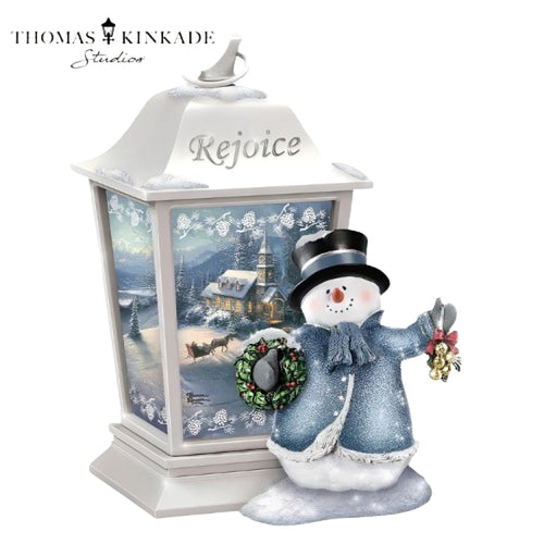 The Bradford Exchange Rejoice Lights of the Holiday Lantern Collection Issue #3 Illuminated Fully Sculpted and Hand-painted by Thomas Kinkade 8-inches - RCE Global Solutions