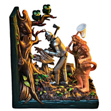 Load image into Gallery viewer, The Bradford Exchange The Wizard Of Oz Illuminated Sculptural Bookend Collection Issue #3 Tin Woodman &amp; Cowardly Lion Handcrafted &amp; Hand-Painted Resin Display Piece 4.25-inches
