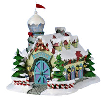 Load image into Gallery viewer, The Bradford Exchange Rudolph The Red-Nosed Reindeer Village Collection Issue #3 Reindeer Barn &amp; Weather Watch Tower Christmas Village Display Illuminated Lighted Holiday Decor Hand Painted Sculpture 8.75-Inches

