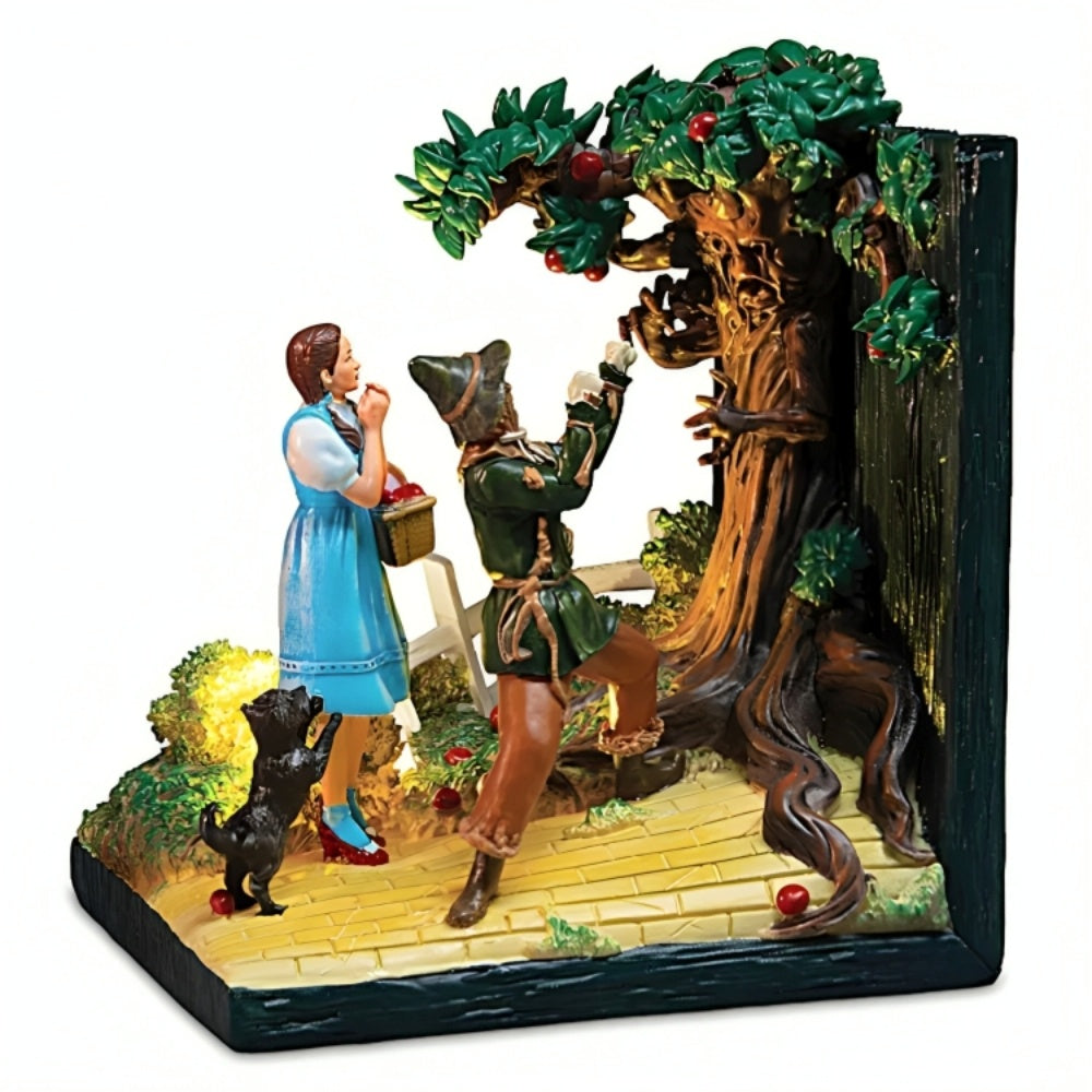 The Bradford Exchange The Wizard Of Oz Illuminated Sculptural Bookend Collection Issue #1 Dorothy and the Scarecrow on the Road to Oz Handcrafted & Hand-Painted 4.25-inches