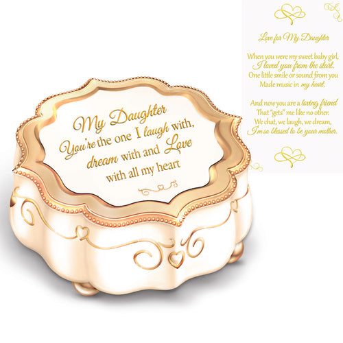 The Bradford Exchange My Daughter I Love You With All My Heart Music Box Handcrafted Heirloom Porcelain with 22K-Gold Accents 2-inches - RCE Global Solutions