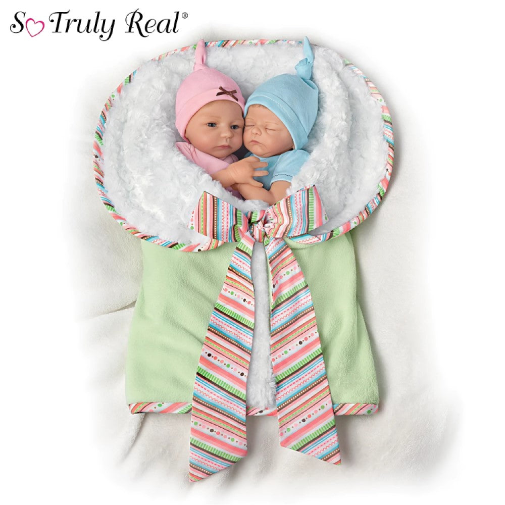 The Ashton-Drake Galleries Madison and Mason Lifelike So Truly Real® Poseable Baby Girl Boy Twin Doll Set With Soft RealTouch® Vinyl Skin and Custom Baby Bunting by Artist Donna Lee 13