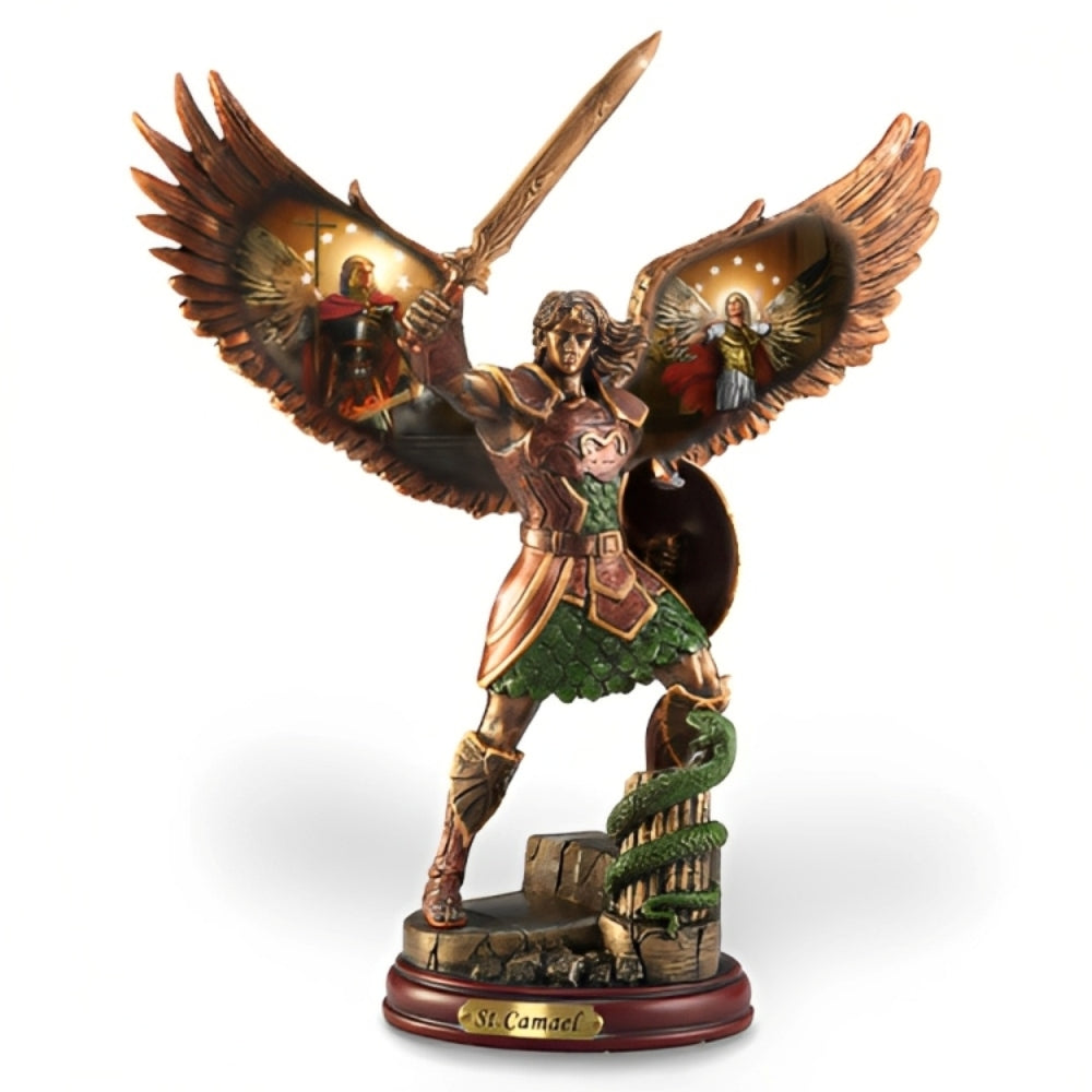 The Bradford Exchange CAMAEL: ONE WHO SEES GOD Archangels of Light Bronze Religious Sculpture Collection Issue #14 by Howard David Johnson 10-inches - RCE Global Solutions