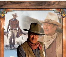 Load image into Gallery viewer, The Bradford Exchange The Legend Of John Wayne Wall Decor Self-Illuminating Wall Decor Stained Glass Artwork with LED Lights and Rustic Wooden Frame 16&quot; W x 20&quot; H - RCE Global Solutions
