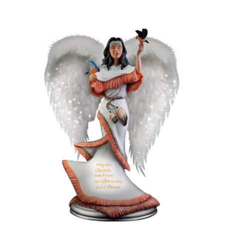 The Bradford Exchange Luminous Spirits Sculpture Collection Issue #3: Awakening Beauty Hand Painted Fully Sculptured with Feather Wings Illuminated Figurine 8.5-Inches - RCE Global Solutions