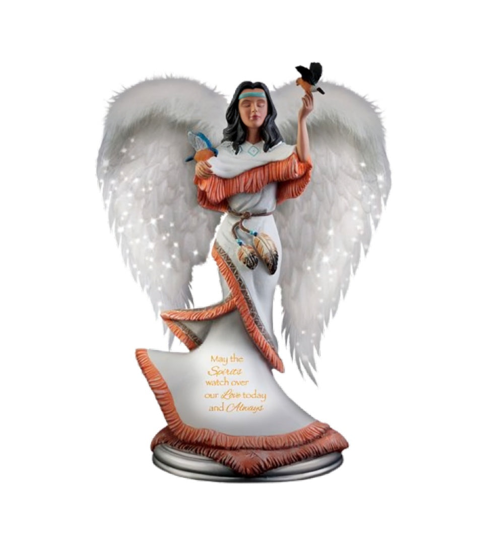 The Bradford Exchange Luminous Spirits Sculpture Collection Issue #3: Awakening Beauty Hand Painted Fully Sculptured with Feather Wings Illuminated Figurine 8.5-Inches - RCE Global Solutions