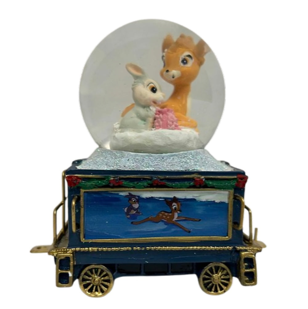 The Bradford Exchange Disney’s Wonderland Express Miniature Snow Globe Collection Issue #13: Bambi 'Cozying Up for the Holiday ' to Town' Handcrafted Snow Globe Train with Music 3 to 4.5-Inches