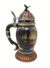 Load image into Gallery viewer, The Bradford Exchange Terry Redlin Simple Pleasures Stein Handcrafted Heirloom Porcelain Collectible Celebrating Terry Redlin&#39;s Beloved Images Vivid Color and Detail Bronzed Mallard Sculpture Bas-Relief Copper Gold and Bronze Metallic Accents 11.5-inches - RCE Global Solutions
