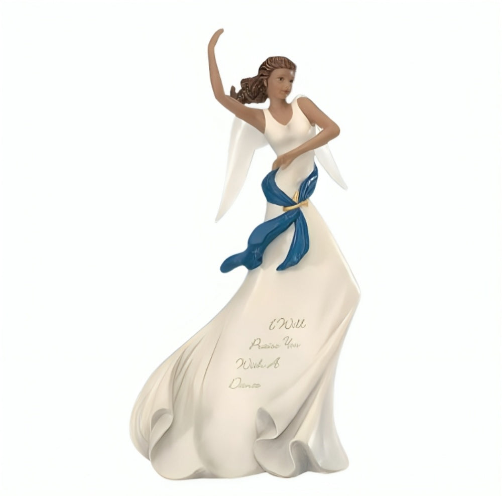 The Hamilton Collection I Will Praise You With a Dance Angel Figurine Issue #2 from Angels of Praise Handcrafted & Handpainted Statue with Satin Glaze & Inspiring Sentiment 7.5-inches