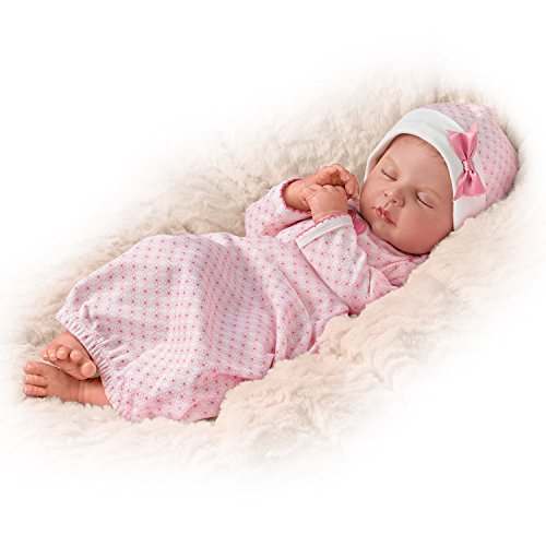 The Ashton-Drake Galleries Sweet Dreams, Serenity Breathes TrueTouch™ Silicone with Hand-Rooted Hair - Lifelike, Realistic Newborn Baby Doll 18-inches - RCE Global Solutions