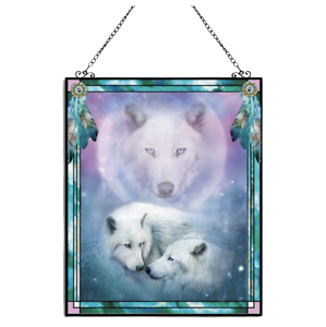 The Bradford Exchange Gentle Spirits Mystic Harmony Wolf Suncatcher by Carol Cavalaris 7.5-inches - RCE Global Solutions