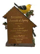 Load image into Gallery viewer, The Bradford Exchange Serenade of Spring Goldfinches Illuminated Songbird Sculpture Season&#39;s Splendor Collection Issue#2 by Hautman Brothers 5.75&quot; W x 7&quot; H x 4.5&quot; D - RCE Global Solutions
