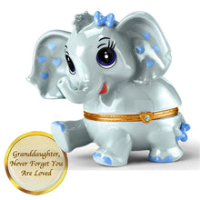 Load image into Gallery viewer, The Bradford Exchange Granddaughter, Never Forget You Are Loved Birthstone Music Box Collection Issue #4: APRIL Heirloom Porcelain Elephant with Swarovski Crystal and Plays &quot;You Are My Sunshine&quot; 4.5-inches
