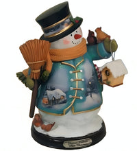 Load image into Gallery viewer, The Bradford Exchange Winter Wonderland Snowman Heirloom Classics Collection Issue #7 White Christmas Holiday Decoration Figurine by Thomas Kinkade 7-inches
