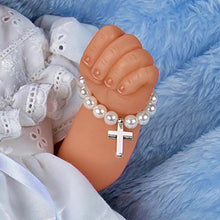 Load image into Gallery viewer, The Ashton-Drake Galleries Child of God Baby Doll RealTouch Vinyl Hand-Rooted Hair White Lace Dress Cross Bracelet Collectible Doll by Master Doll Artist Violet Parker 17 -inches
