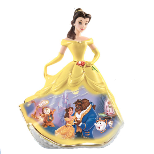 The Bradford Exchange Disney Beauty And the Beast Forever Belle Dresses and Dreams Collectible Bell Heirloom Porcelain with 22K Gold Accents Hand Sculpted Figurine 6-inches - RCE Global Solutions