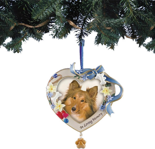 The Bradford Exchange Dog Bereavement Ornament Sculpted Photo Frame 4-inches