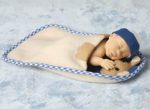 The Ashton-Drake Galleries All Tuckered Out Picture-Perfect® Mini-Babies Issue #9 Realistic Baby Sculpture with Sleeping Bag by Sherry Rawn 4-Inches - RCE Global Solutions