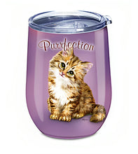 Load image into Gallery viewer, The Bradford Exchange Feline Fine Tumblers Drinkware Collection Issue #1 Indulge in Purrfection Stainless Steel Showcase Adorable Kitten Art by Kayomi Harai 4.5-inches - RCE Global Solutions
