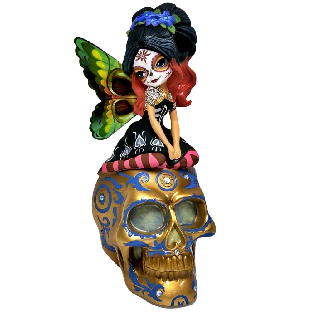 The Hamilton Collection Soulful Spirits Figurine Collection Issue #13: Spirit of the Gentle Spirit Glow in The Dark Sugar Skull Decor by Jasmine Becket-Griffith 6-Inches - RCE Global Solutions