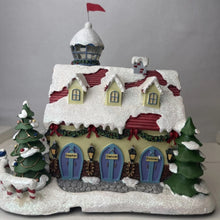 Load image into Gallery viewer, The Bradford Exchange Rudolph The Red-Nosed Reindeer Village Collection Issue #3 Reindeer Barn &amp; Weather Watch Tower Christmas Village Display Illuminated Lighted Holiday Decor Hand Painted Sculpture 8.75-Inches
