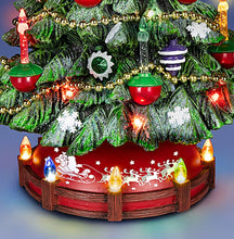 Load image into Gallery viewer, The Bradford Exchange Merry Memories Vintage Bubble Light Christmas Tree Illuminated Musical Tabletop Tree with Color-Changing LED Bubble Lights, Ornaments, Garland &amp; 8 Holiday Melodies by Thomas Kinkade 12-inches
