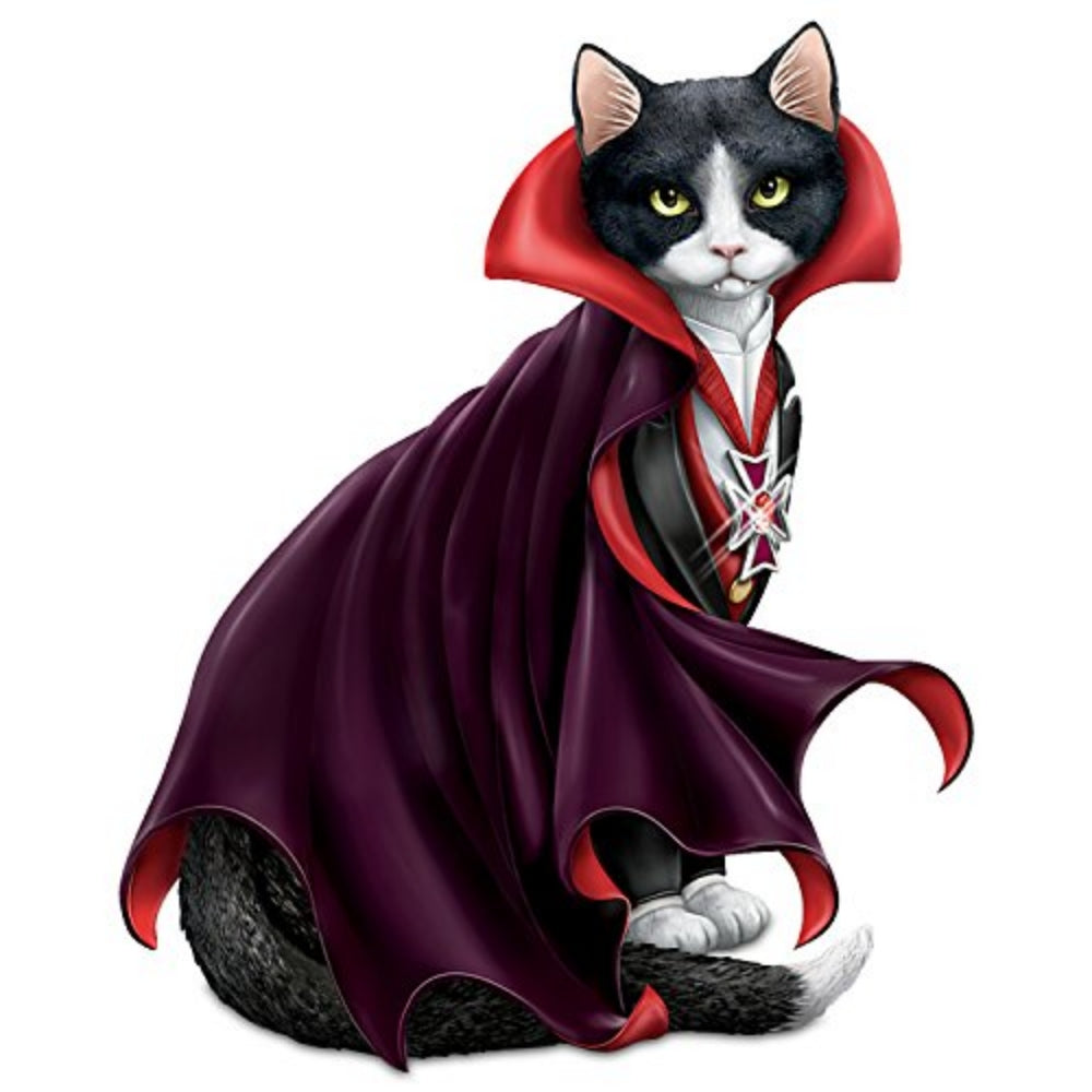 The Hamilton Collection Halloween Count Cat-ula Vampire Cat Figurine by Blake Jensen 4-Inches - RCE Global Solutions