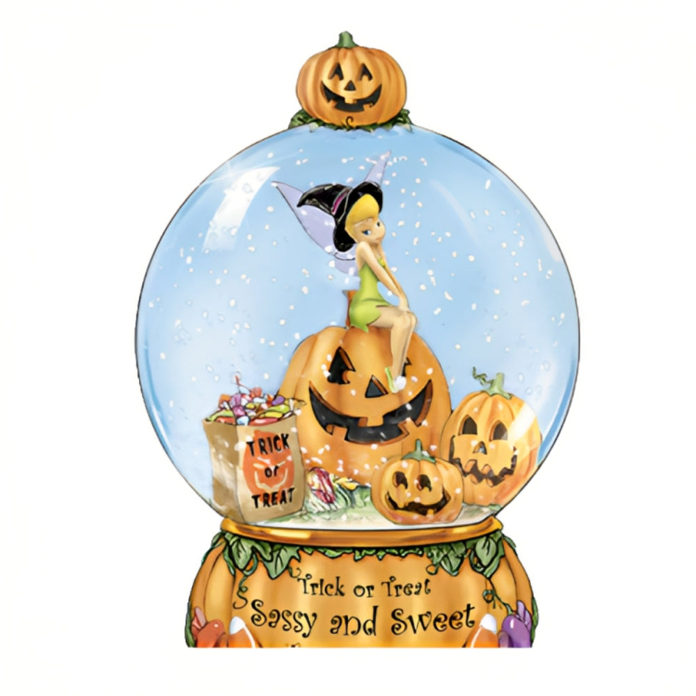 The Bradford Exchange Trick Or Treat Sassy And Sweet Disney Holiday Miniature Snow Globe Collection Issue #2 Tinker Bell Halloween Edition Hand-Crafted Painted and Swirling Snow with Intricate Details 4-inches - RCE Global Solutions