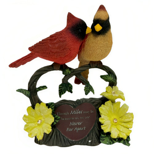 The Hamilton Collection Though Miles May Lie Between Us We Are Never Fart Apart Cardinals Figurine Issue #5 Romantic Collectible with Swarovski Crystals Glitter Accents and Heartfelt Sentiment 4.5-inches - RCE Global Solutions