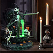 Load image into Gallery viewer, The Bradford Exchange Disney Tim Burton&#39;s The Nightmare Before Christmas Jack Skellington Sculpture with LED-Lit Fountain and Interchangeable Heads Handcrafted Collectible Inspired by the Iconic Halloween Town Scene 11&quot; W x 14&quot; H - RCE Global Solutions
