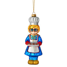 Load image into Gallery viewer, The Ashton-Drake Galleries Mrs. Beasley Glass Ornament Issue #12: Backing Up Some Memories Mrs. Beasley Blown Glass Christmas Ornament Celebrating 55 Years of &quot;Family Affair&quot; Hand-Painted with Golden Glitter Accents Collector’s Edition 6-Inches
