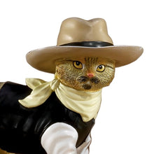 Load image into Gallery viewer, The Hamilton Collection Rebel With A Claws from Spurs &#39;N Fur Kitty Cowboys Figurine Collection Issue #4 Kitten Figurine 5.25-inches
