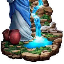 Load image into Gallery viewer, The Bradford Exchange The Good Shepherd Light of Faith Illuminated Sculpture Handcrafted Religious Home Décor with Crystalline Water Feature 12-inches - RCE Global Solutions
