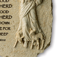 Load image into Gallery viewer, The Bradford Exchange Cornerstones of Faith Wall Decor Collection Issue #3 I Am The Good Shepherd Jesus Christ Religious Plaque with Biblical Inscription Ancient Stone Look Christian Wall Art 8.75-Inches
