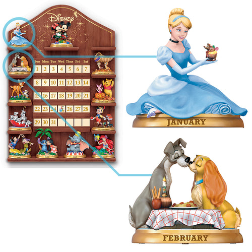 The Bradford Exchange Disney Magical Moments Perpetual Calendar Figurines JAN/FEB #1 - RCE Global Solutions