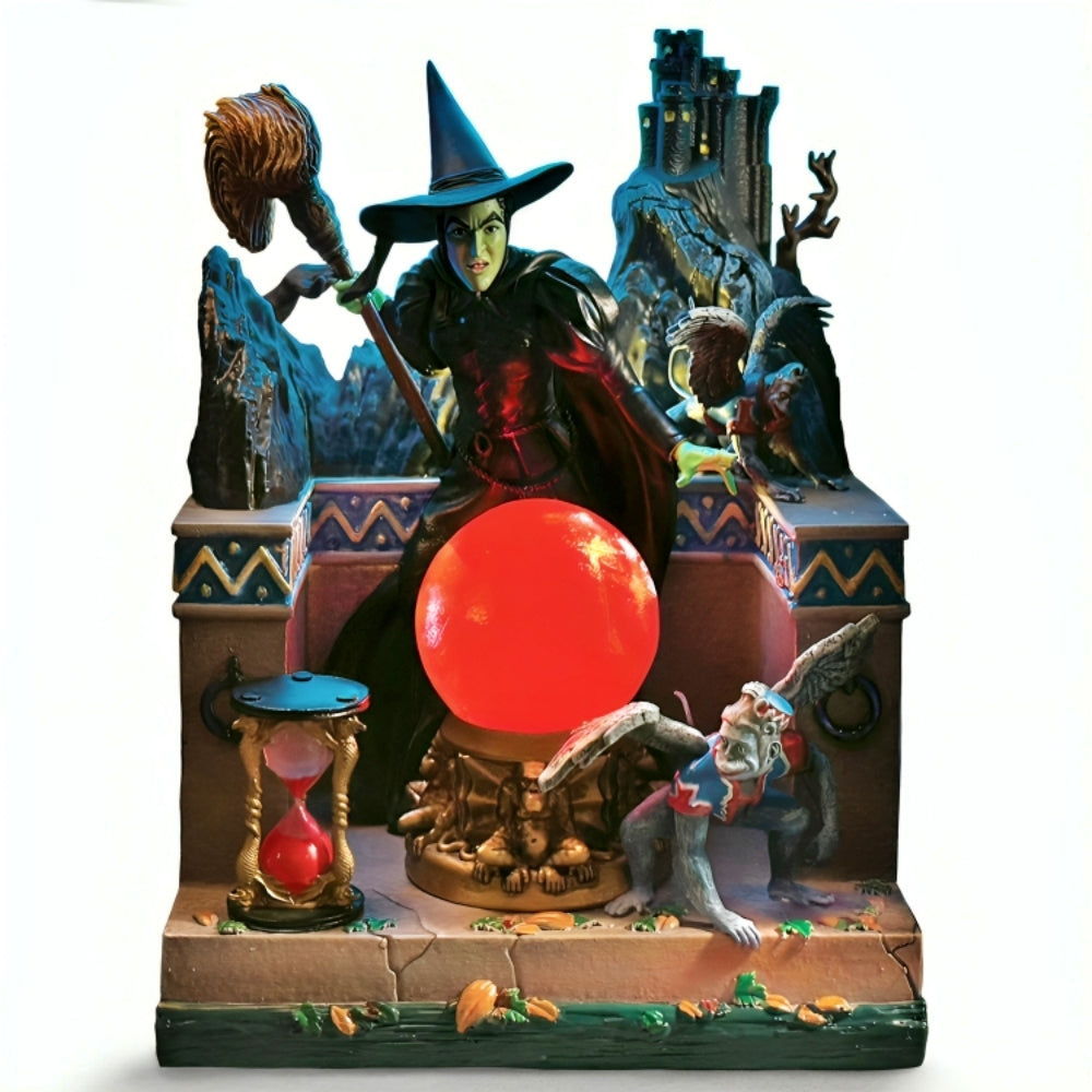 The Bradford Exchange The Wizard Of Oz Illuminated Sculptural Bookend Collection Issue #2 Enter the WITCH'S Castle Handcrafted & Hand-Painted Resin Display Piece 4.25-inches